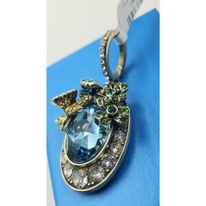 Heidi Daus “Elegant Abundance” Pendant/Enhancer/Charm – Aquamarine-Color NIB